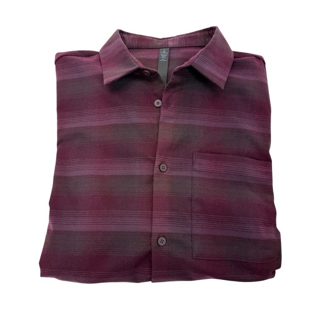 Lululemon Plaid Flannel Shirt Large Burgundy/Purple - Picture 12 of 16